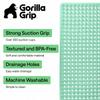 GORILLA GRIP Patented Bath Tub Shower Mat, Machine Washable Bathtub Floor Liner Mats, Suction Cups and Drain Holes to Keep Tubs Clean, Soft on Feet, Bathroom Essentials, 35x16 Inch, Clear Green view 2