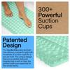 GORILLA GRIP Patented Bath Tub Shower Mat, Machine Washable Bathtub Floor Liner Mats, Suction Cups and Drain Holes to Keep Tubs Clean, Soft on Feet, Bathroom Essentials, 35x16 Inch, Clear Green view 3