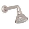 Rohl C5504ESTN Perletto 3-in Anti-Cal Single Function Showerhead with 7-in Shower Arm, Satin Nickel view 1