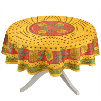 Tournesol Red/Yellow French Provencal Tablecloth - Round