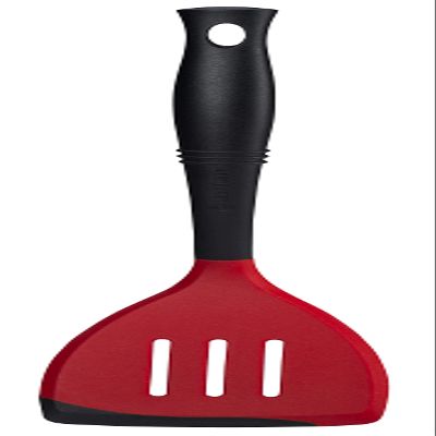 Le Creuset Revolution Bi-Material Slotted Spatula, 13.5" x 2.5", Cerise
