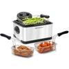 Elite Gourmet EDF-401T Electric 4.5 Qt. / 17 Cup Immersion Deep Fryer 3-Baskets, 1700-Watt, Timer Control Adjustable Temperature, Lid with Viewing Window and Odor Free Filter view 1