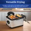 Elite Gourmet EDF-401T Electric 4.5 Qt. / 17 Cup Immersion Deep Fryer 3-Baskets, 1700-Watt, Timer Control Adjustable Temperature, Lid with Viewing Window and Odor Free Filter view 2
