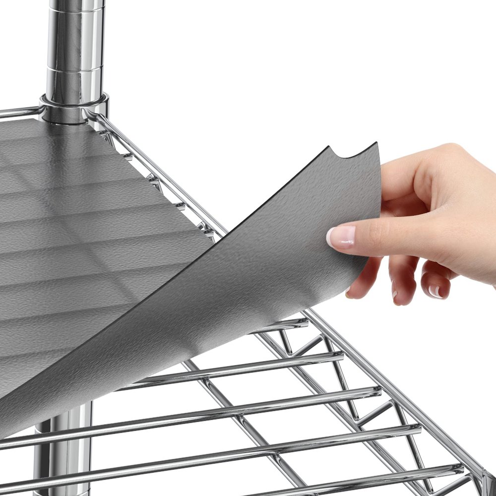 Sterling Shelf Liners for Wire Shelf System: Set of 4 in Graphite: 14 x 36 inch: Plastic Wire Shelving Mats