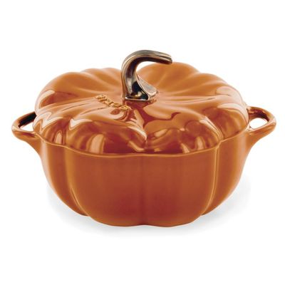 STAUB 0.5-qt Petite Ceramic, Oven & Stove Safe up to 572F, Pumpkin Dish, Baking , Candy Dish, Burnt Orange