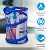 Handy Laundry Foldable Shower Caddy - Collapsible, Portable, Drainage Hole, Carry Handle, Large Compartments. Great Organizer for Camp, Travel, Gym, and Dorm (Blue) view 4