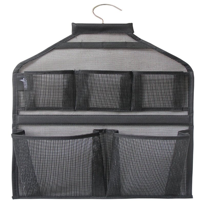 MISSLO Bathroom Shower Organizer Mesh Hanging Shower Caddy with Rotatable Hanger (Black)