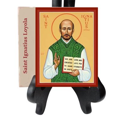 Gifts by Lulee, LLC Saint Ignatius of Loyola Founder of Society of Jesus or Jesuits and Patron of Basque Region of Spain Porcelain Tile Plaque Ready for Hanging Three (6 x 6)