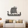 Vinyl Wall Decal Viking Ship Nautical Kids Room Stickers Mural (436ig) Black view 1