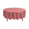LA Linen Poly Checkered Round Tablecloth, 90-Inch, Red/White view 1