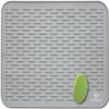 Silicone Dish Drying Mat & Scrubber XXL 21" x18 " | Gray Kitchen Dish Drainer Mats & Trivet | Food Safe Fast Draining Pad for Dishes (Gray, XXL) view 1
