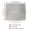 Silicone Dish Drying Mat & Scrubber XXL 21" x18 " | Gray Kitchen Dish Drainer Mats & Trivet | Food Safe Fast Draining Pad for Dishes (Gray, XXL) view 2