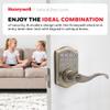 Honeywell Safes & Door Locks - Keyless Entry Lever Door Lock Handle with Electronic Keypad - Easy to Install Front Door Lock with Code - 50 User Pin Codes - Antique Brass - 6.5 x 8.8 x 9 in - 8734101 view 3