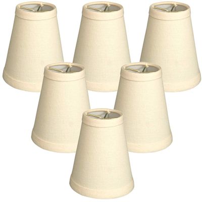 Royal Designs, Inc. CS-987-5LNEG-6 Hardback Empire Chandelier Shade with Trim, 3 x 5 x 4.5, Linen Eggshell, 6-Pack