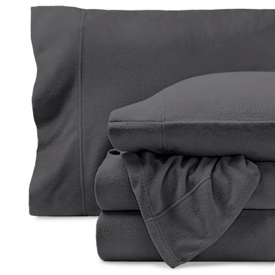 Bare Home Super Soft Fleece Sheet Set - Full Size - Extra Plush Polar Fleece, No-Pilling Bed Sheets - All Season Cozy Warmth (Full, Grey)