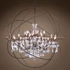 Licorne Foucault'S Orb Design 18 Lt 43.5" Rustic Iron Pendant with Clear European Crystal view 1