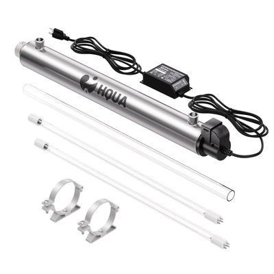 HQUA-OWS-6 Ultraviolet Water Purifier Filter for Kitchen Water Purification,6GPM 110V 25W Model HQUA-UV-6GPM + 1 Extra UV Tube