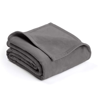 Vellux - C106247 PLUSH BLANKET BY VELLUX - King, Heavyweight, Micromink, Warmest, Bedspread, Pet-Friendly, Bed, Bedspread, Winter - Tornado Grey