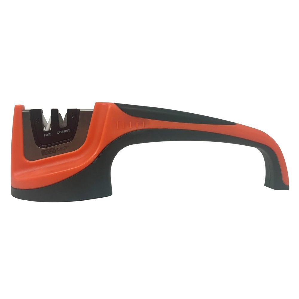 AccuSharp Pull-Through Knife Sharpener, Handheld, Blade Sharpener, Repair, Restore, and Polish Blades, Portable Multi-Tool Sharpener, Orange/Green