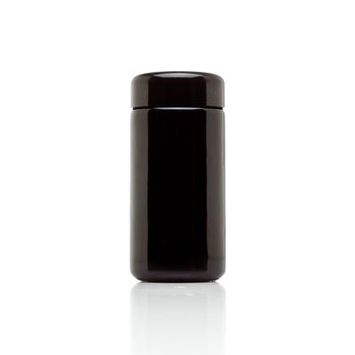 Infinity Jars Tall Screw Top Jar 100 Ml (3.3 fl oz), UV Black Glass Airtight Smell-Proof Container for Coffee, Tea, Dried Goods, Refillable Tall Jar for Long-Term Kitchen Storage