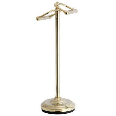 Kingston Brass Vintage Freestanding Brass Double Toilet Roll Holder, Polished Brass