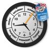 DayClocks Time & Day of The Week Wall Clock with 12 Modern Black Frame   Ideal Retirement Gift for Men and Women, Day Clock for Seniors and Retirees view 1