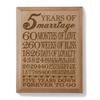 KATE POSH - 5th Anniversary Engraved Natural Wood Plaque, 5th Wedding for Her, for Him, for Couple, 5 Years of Marriage, 5 Years Together as Husband & Wife view 1