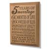 KATE POSH - 5th Anniversary Engraved Natural Wood Plaque, 5th Wedding for Her, for Him, for Couple, 5 Years of Marriage, 5 Years Together as Husband & Wife view 2