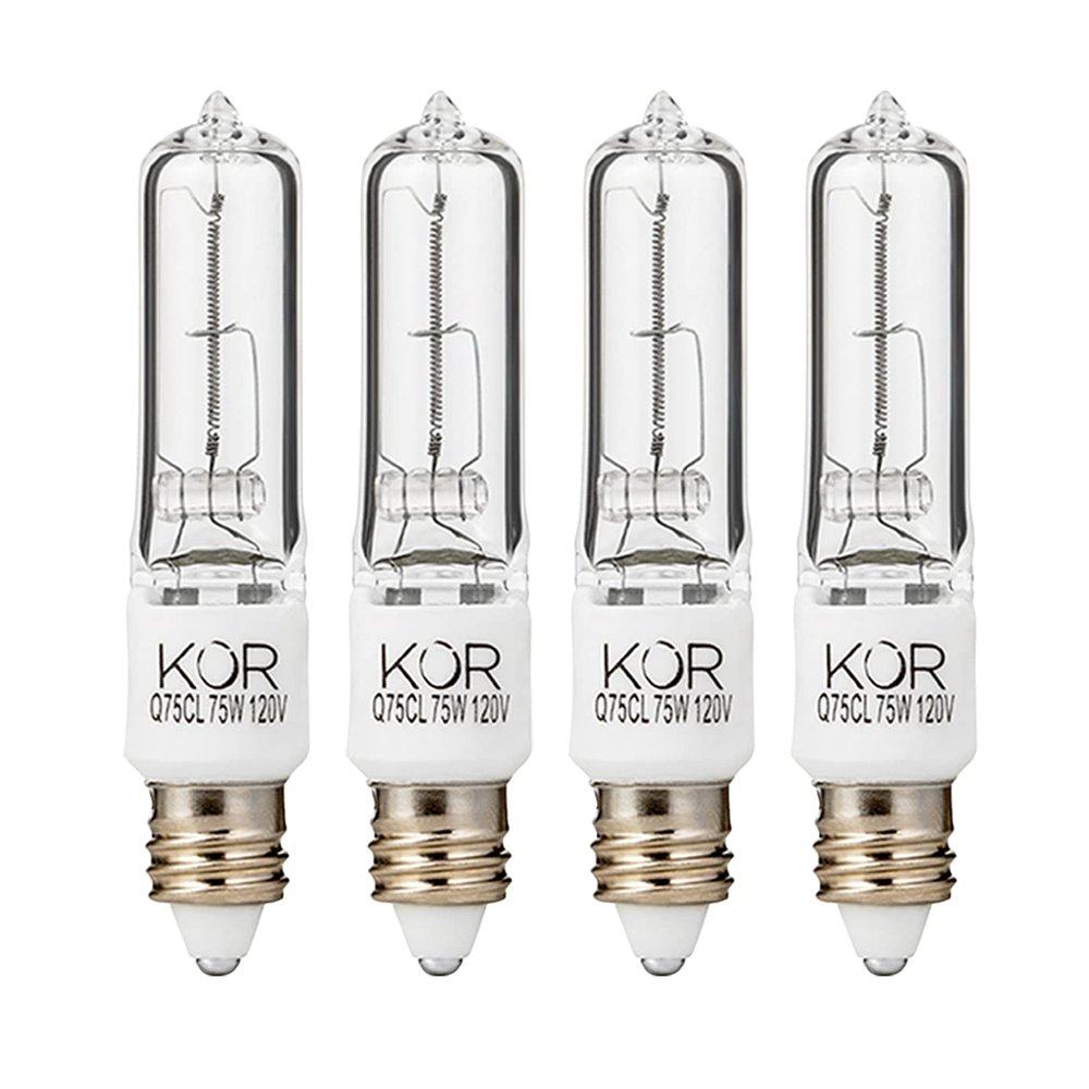 (Pack Of 4) Q75CL/MC - 75 Watt JD T4 E11 Mini Candelabra Base 120V Clear Light Bulbs