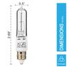 (Pack Of 4) Q75CL/MC - 75 Watt JD T4 E11 Mini Candelabra Base 120V Clear Light Bulbs view 3