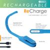 The Original Mighty Bright Recharge Clip On Rechargeable Book Light Reading Light, Warm Eye Care LEDs, Flexible, Durable, Dimmable, Perfect for Kids, Bookworms, Reading in Bed, Lasts 60 Hours (Blue) view 2