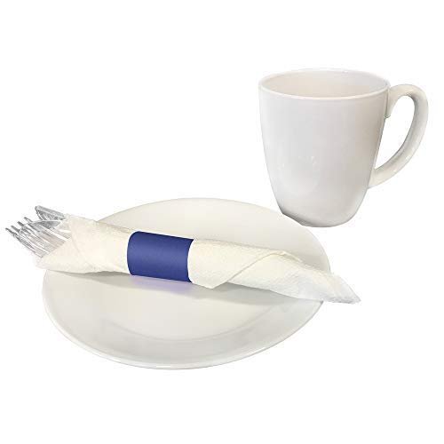 Raise Products Paper Napkin Bands Self Adhesive | Paper Napkin Rings Self-Adhering | Pre-Cut | Disposable | Safety Glue | Bond Paper | Pack of 2,000, 4.25 x 1.5, Royal Blue