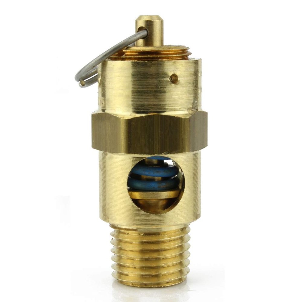 New 1/4" ASME Brass Safety relief Valve 100 PSI American made Compressed air pop off valve