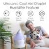 Crane Teardrop Ultrasonic Cool Mist Humidifier for Baby Nursery, 0.5 Gallon, Adjustable Settings, Essential Oil Diffuser White view 2