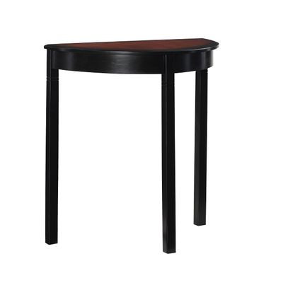 Linon Camden Demi Lune Black and Cherry Wood Console Table