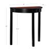 Linon Camden Demi Lune Black and Cherry Wood Console Table view 3