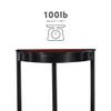 Linon Camden Demi Lune Black and Cherry Wood Console Table view 4