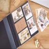 Kiera Grace 400-Pocket Jocelyn Simple & Classic Photo Album for Home & Office with CD Storage Pocket, 13.19"x12.01"x1.5" to Display 400 4"x6" Pictures, Gray view 2