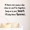 If There Ever Comes a Day When we Can't be Together, Keep me in Your Heart I'll Stay There Forever. Cute Nursery Wall Vinyl Decal Quote Art Saying Sticker Stencil Decor view 1