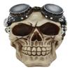 Ebros Geared Steampunk Pilot Aviator Robotic Skull Statue Victorian Industrial Sci Fi Decor Figurine with Painted 3D Protruding Gearwork Mechanism Design view 4