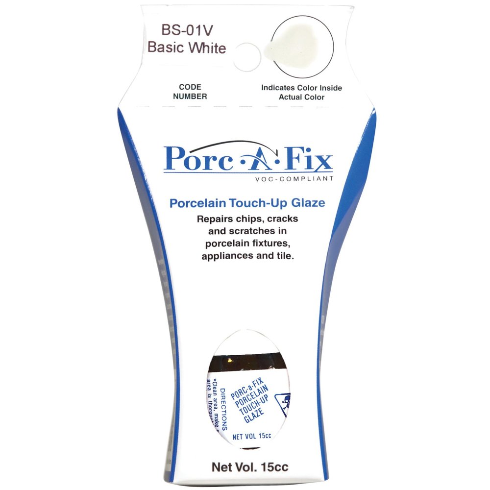 Porc-A-Fix Touch-Up Repair Glaze Paint to Match Generic Basic White VOC Compliant, BS-1V