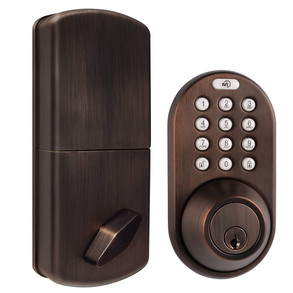 MiLocks DF-02OB Electronic Keyless Entry Touchpad Deadbolt Door Lock, Oil Rubbed Bronze