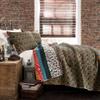Lush Decor Boho Stripe Reversible Cotton Quilt 3-Piece Set, Full/ Queen, Turquoise & Tangerine - Bold Colorful Bohemian Bedding Set view 2