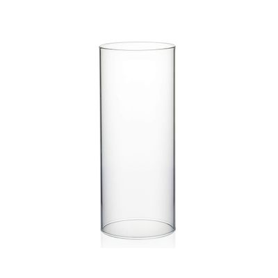 WGVI Hurricane Candle Holder Sleeve, Wide 4", Height 10", Clear Glass Cylinder Candleholder, Chimney Tube, Open Ended Candle Shade, 1 Piece