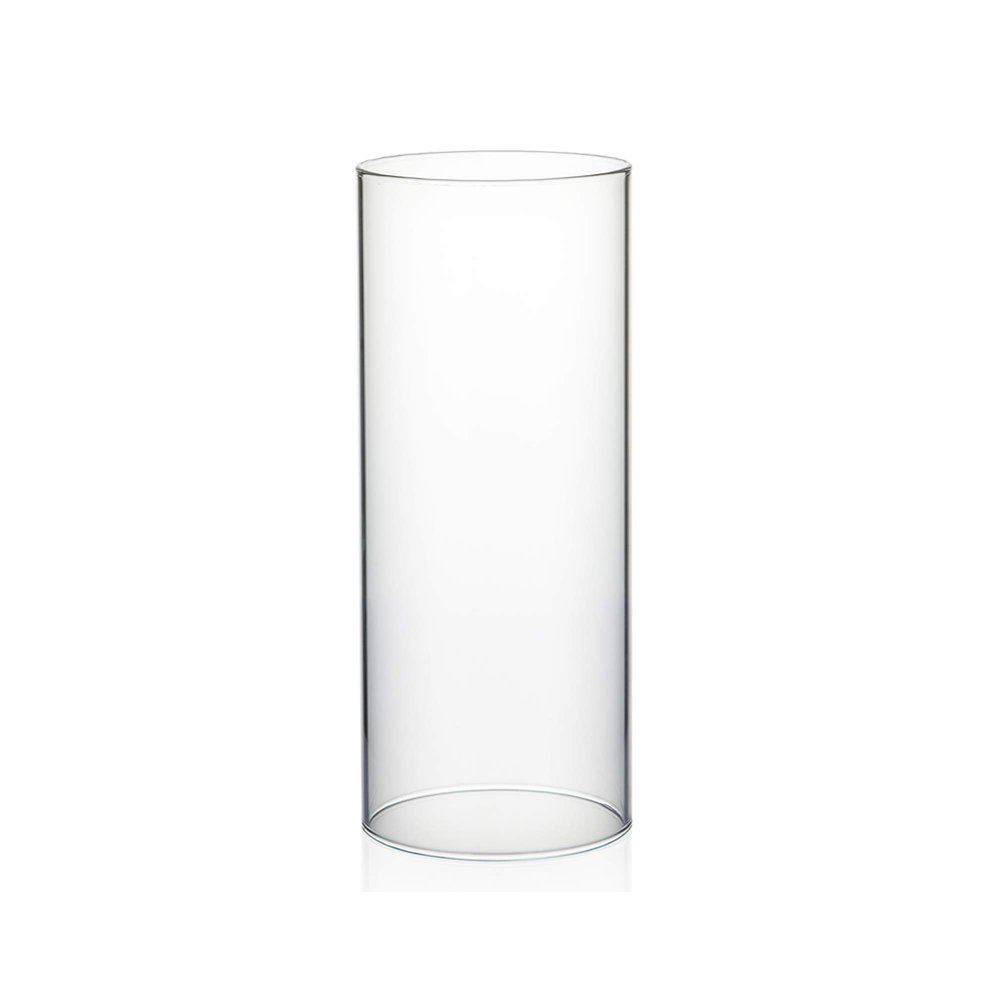 WGVI Hurricane Candle Holder Sleeve, Wide 4", Height 10", Clear Glass Cylinder Candleholder, Chimney Tube, Open Ended Candle Shade, 1 Piece