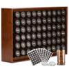 AllSpice Spice Rack Organizer, Wood, 525 Unique Labels, Countertop or Wall Mount, Includes 60 4oz Jars- Walnut Stain view 1