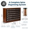 AllSpice Spice Rack Organizer, Wood, 525 Unique Labels, Countertop or Wall Mount, Includes 60 4oz Jars- Walnut Stain view 3