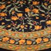 India Arts French Floral Round Cotton Tablecloth 70" Amber on Black view 1