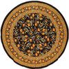 India Arts French Floral Round Cotton Tablecloth 70" Amber on Black view 2