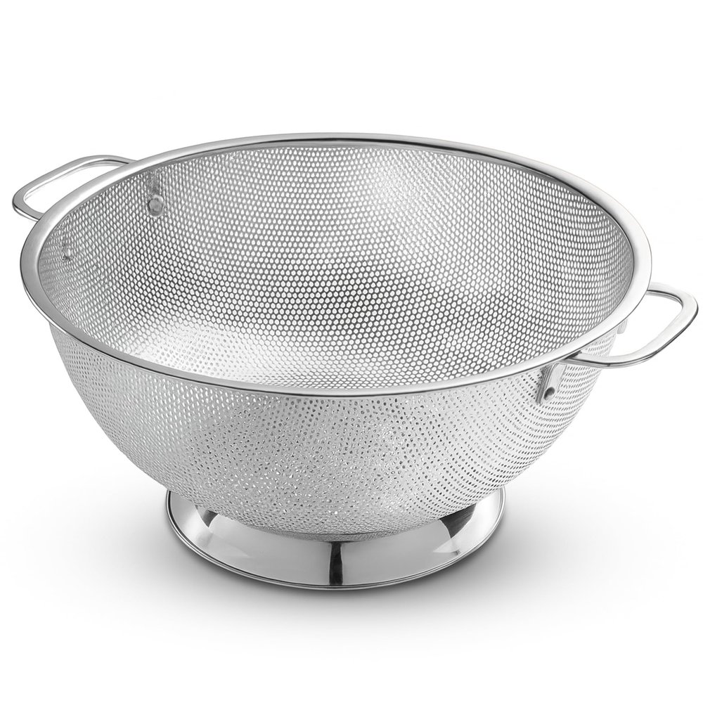 Bellemain Colander for Kitchen 5 Qt Stainless Steel Strainer with Handle - 18/8 Pasta Strainer Bowl for Pasta, Spaghetti, Vegetables, Fruit, and Pot Draining - Stainless Steel Colander